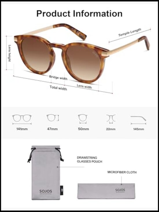Retro Round Polarized Sunglasses with UV400 TAC Lenses